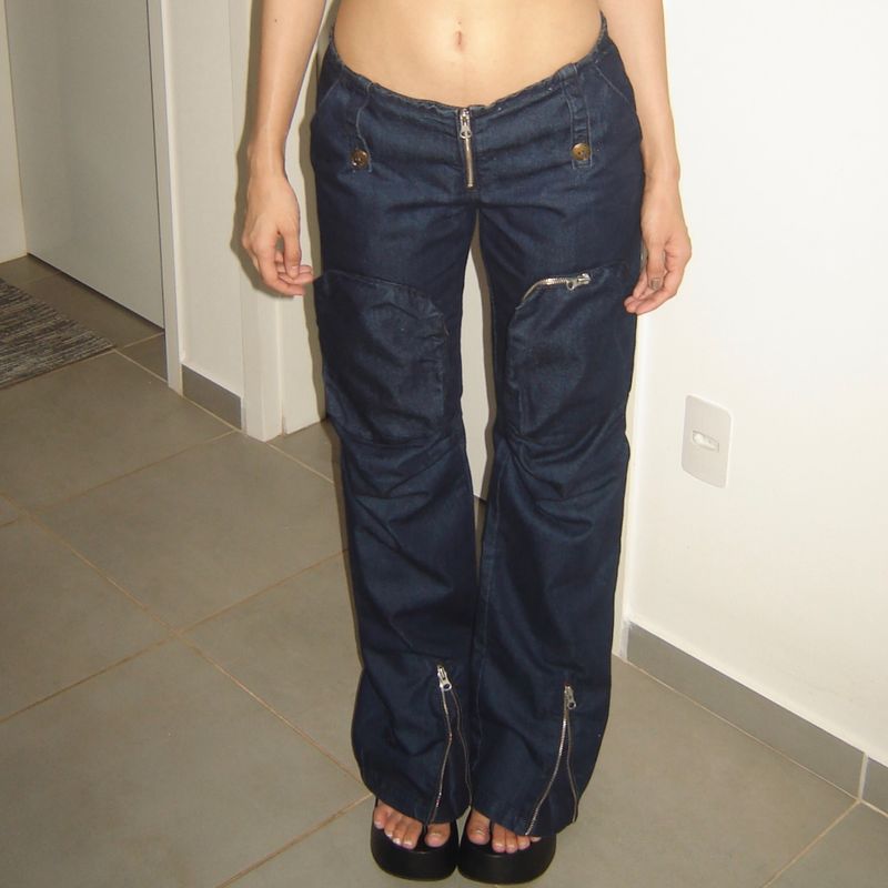 Calça Cargo Jeans Miss Sixty Vintage Anos 2000 Raríssima Relíquia Cintura  Baixa, Calça Feminina Miss Sixty Usado 97514060
