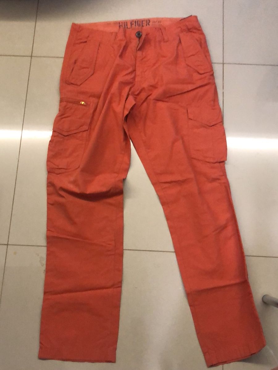 calça masculina laranja