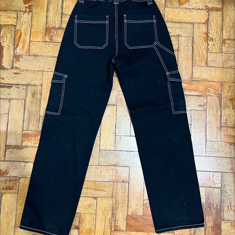 calça cargo jeans y2k