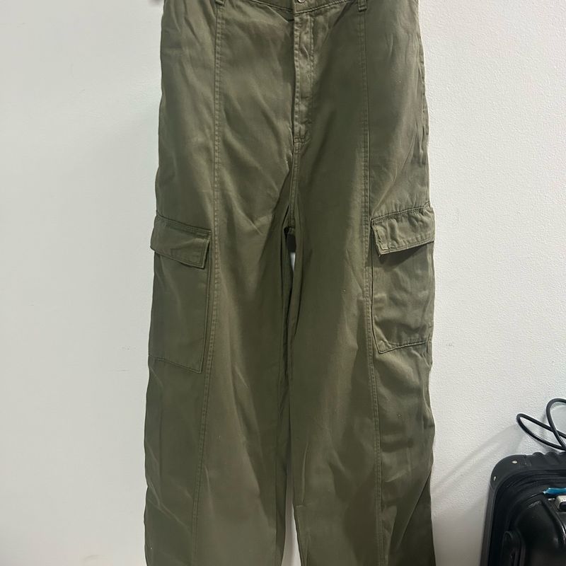 Calça Cargo Renner Cintura Alta Verde Militar 40 Calça - Main Image