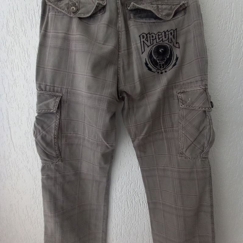 Calça Cargo Rip Curl Original Tam 42 com Bolso Quadriculada