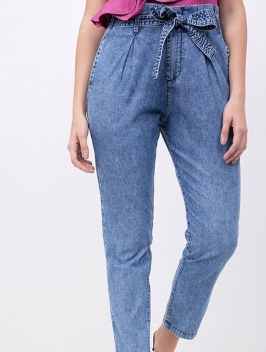 calça jeans feminina cintura alta com cinto