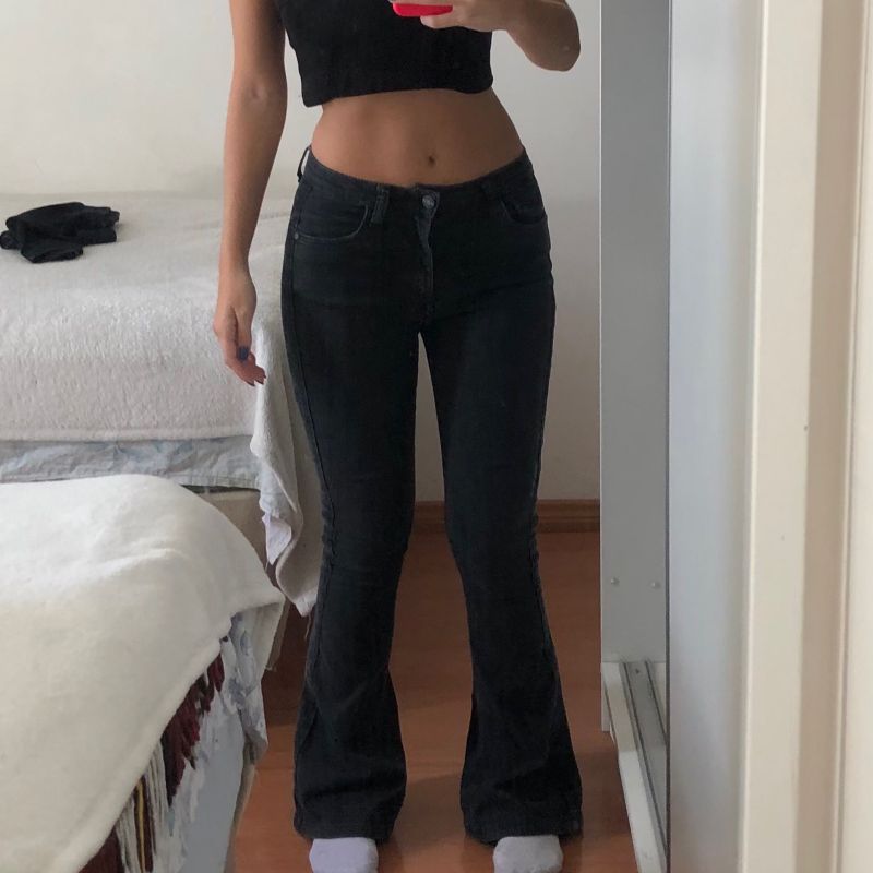 Calça Cintura Baixa Flare Preta Handbook Handbook Nunca Usado