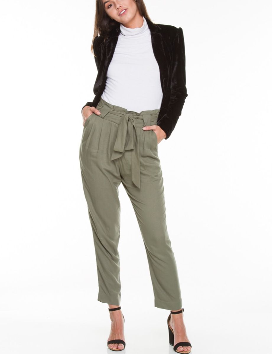 calça clochard verde militar