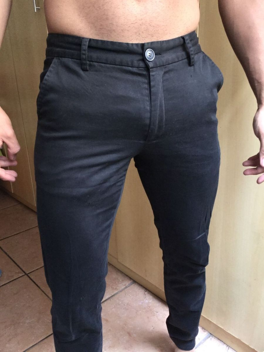 calça preta desbotada masculina