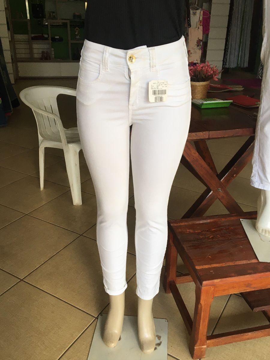 calça jeans feminina branca colcci