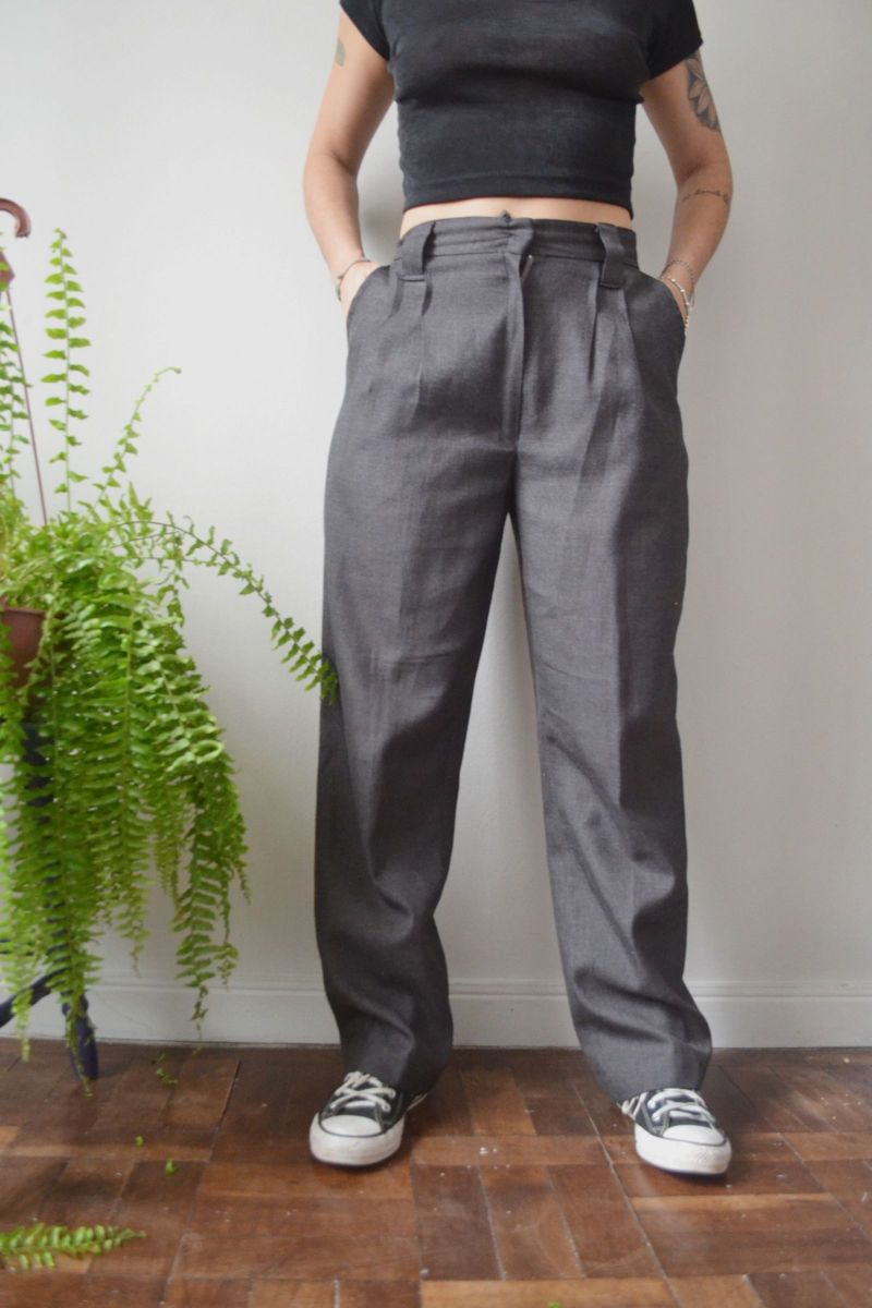 calça alfaiataria cós alto
