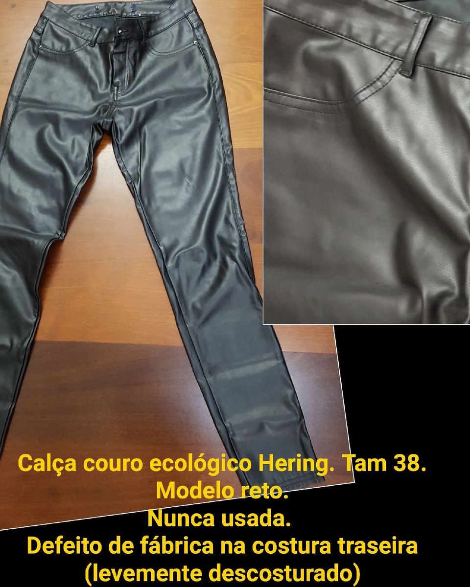 calça couro hering
