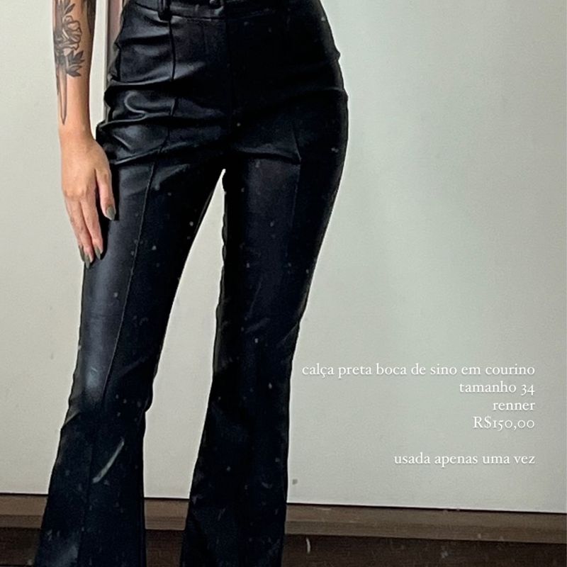 Calca Couro Pu Renner Pp Flare Renner Nunca Usado 93266577 enjoei