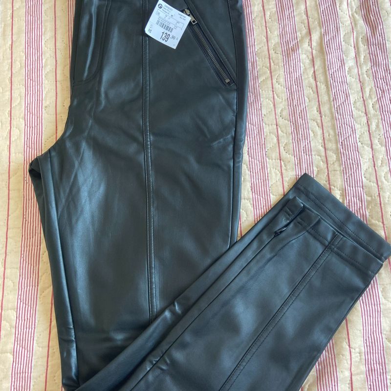 Calça Couro Sintético Cintura Alta Calça Feminina Renner Blue Steel Nunca  Usado 77235568 enjoei