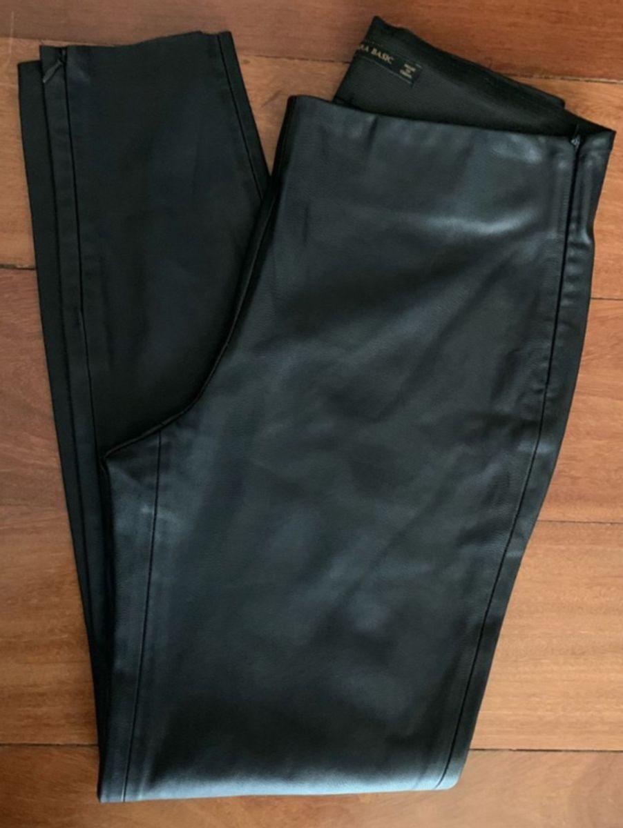 calça couro zara