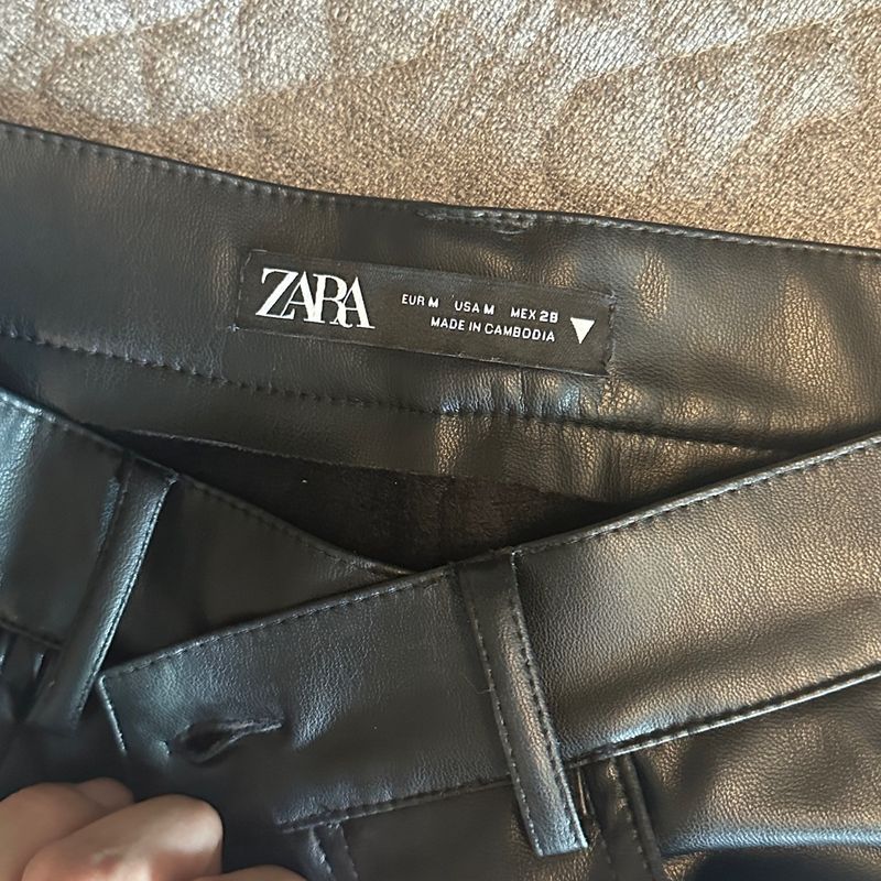 Calça Couro Zara Preta