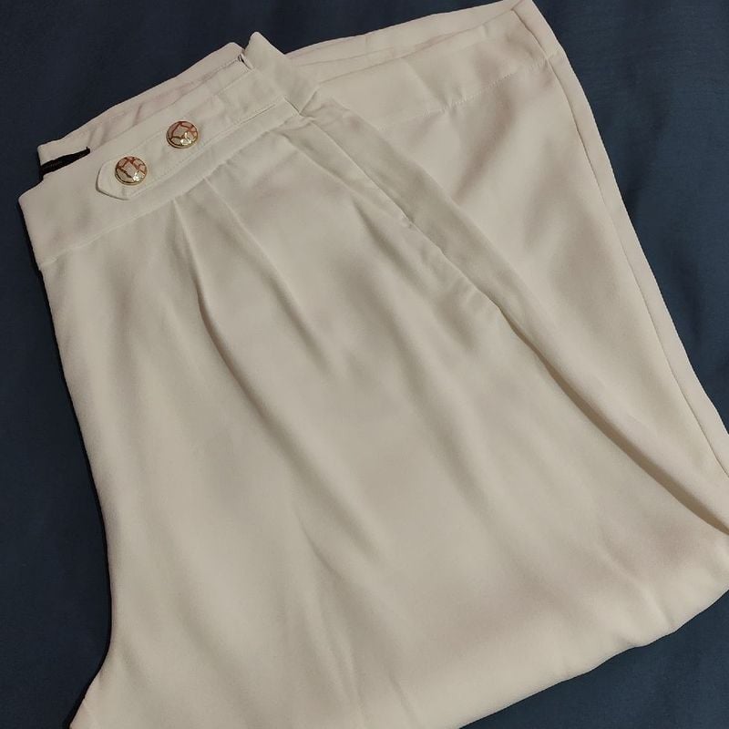 Calça pantalona branca fashion renner