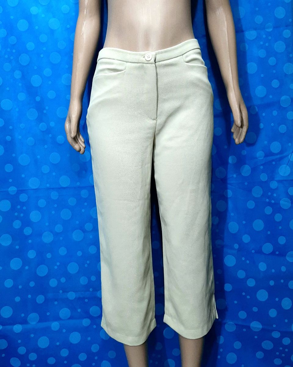 calça cropped alfaiataria feminina