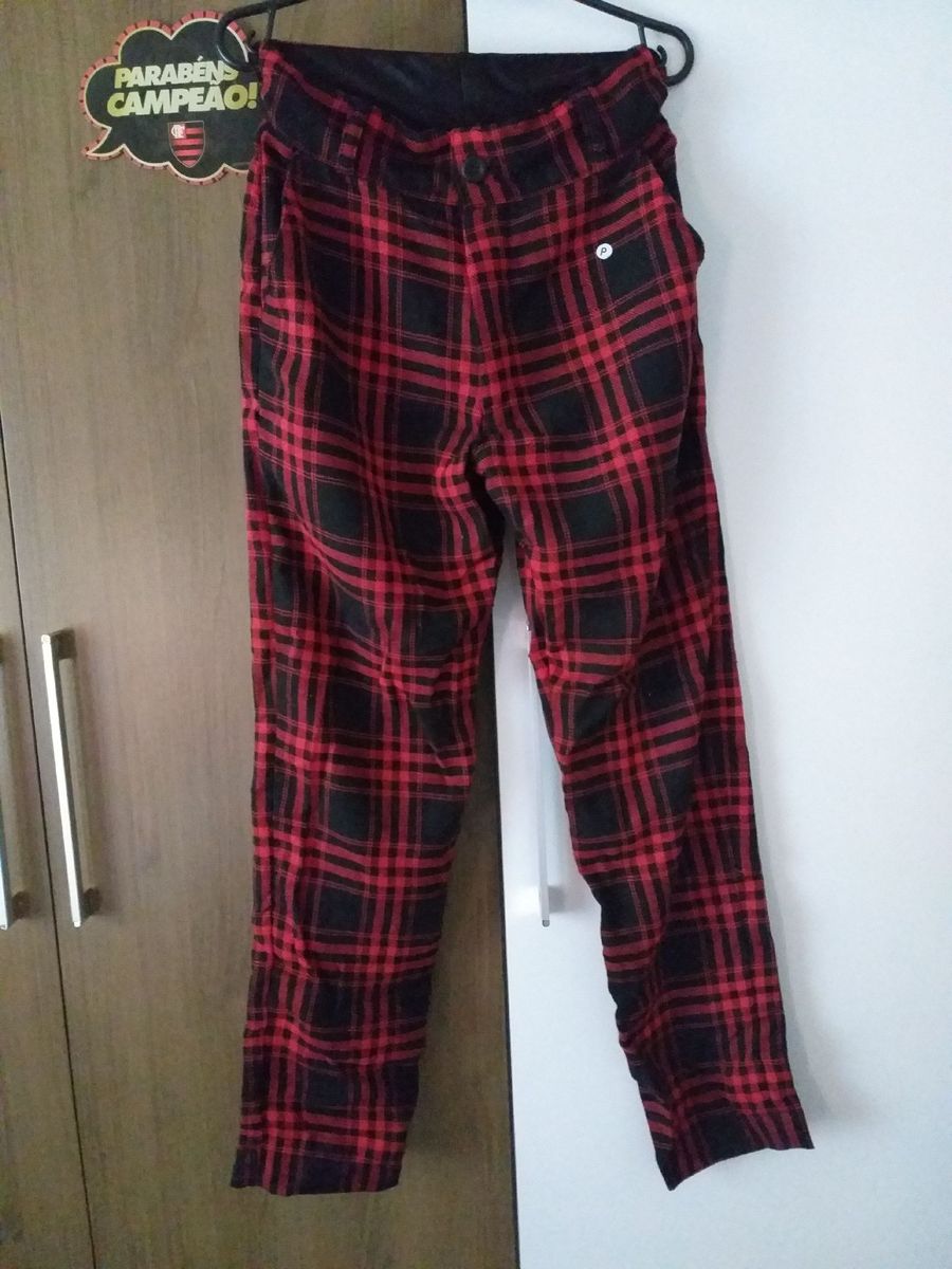 calça xadrez grunge
