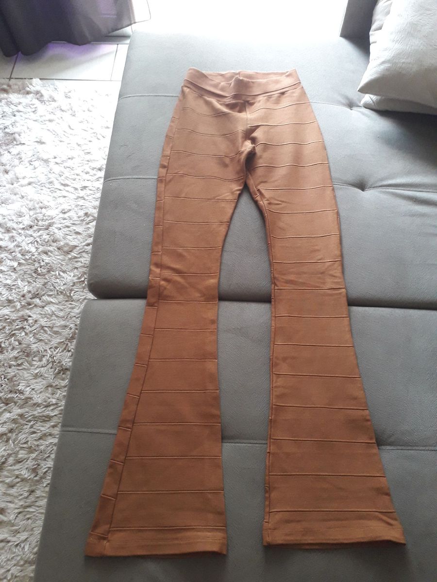 calça bandagem caramelo