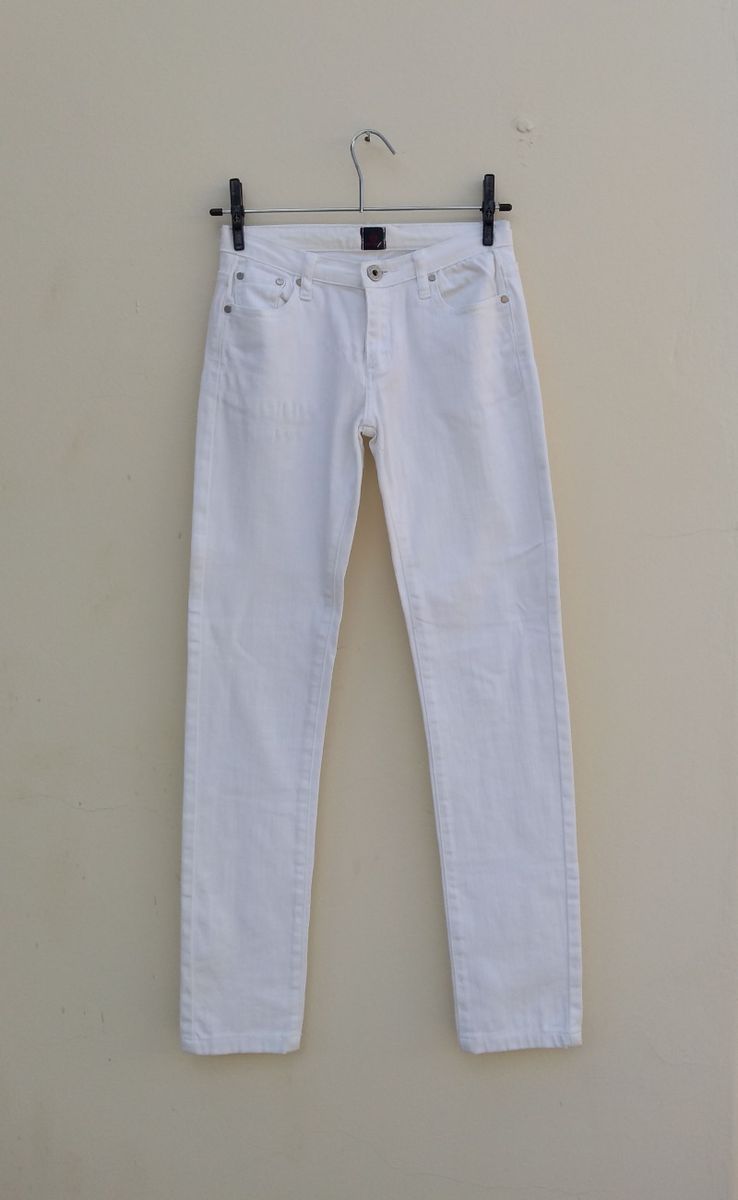 calça de brim branca