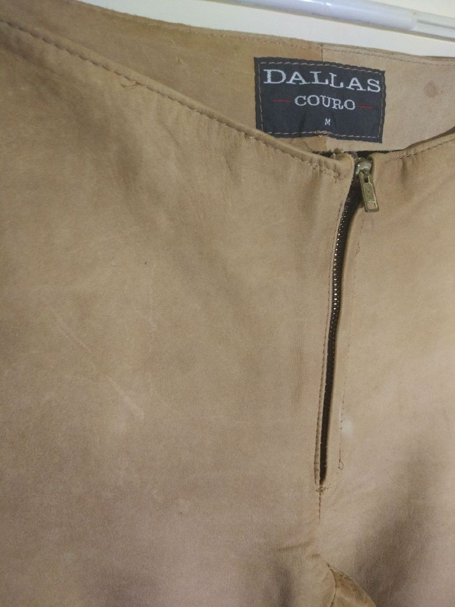 calça de couro cós alto