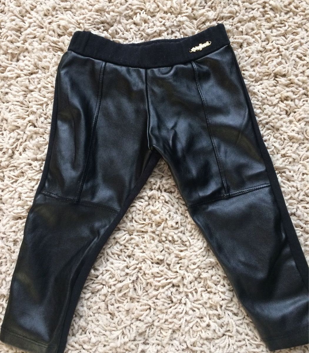 calça de couro infantil