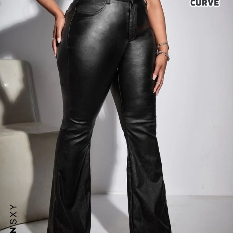 Calça couro plus sales size