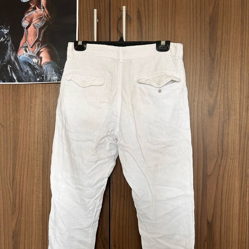 Calca de Linho Branca Calça Masculina Renner Usado 96289566 enjoei