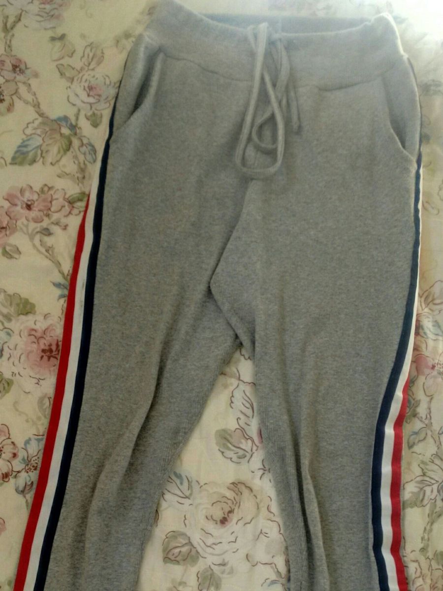 calça de moletom cinza - calças sem-marca