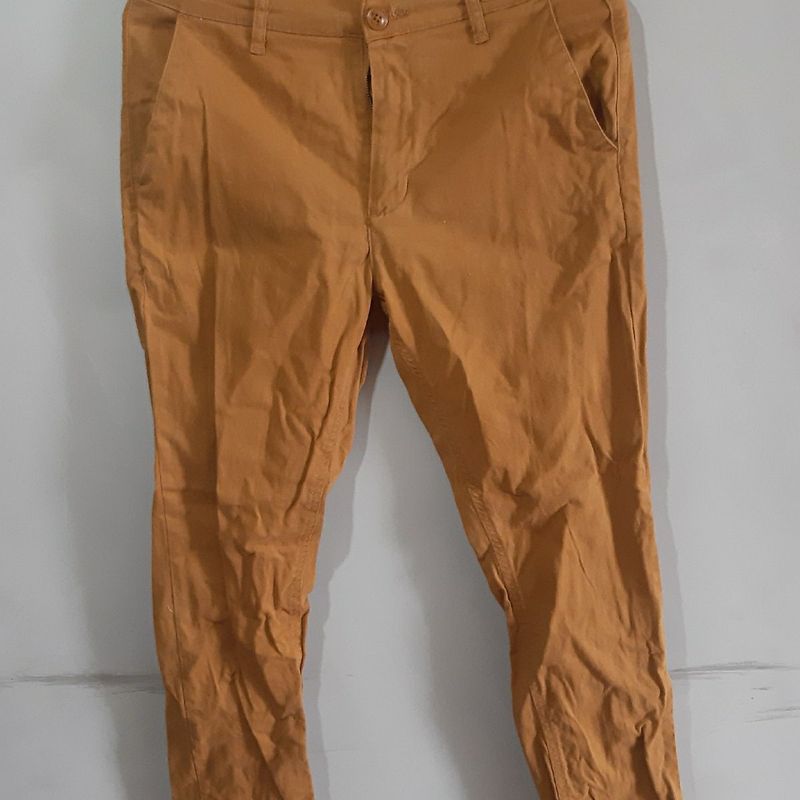 Calça de Sarja Mostarda 42 Calça Masculina C&A Usado 80592465