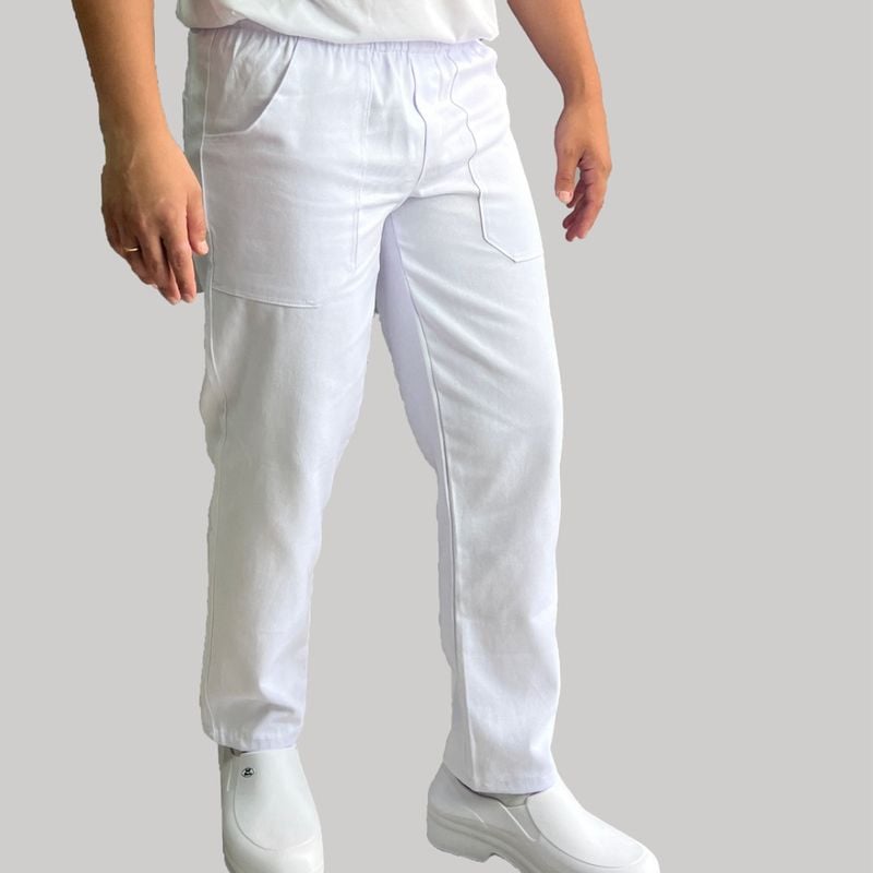 Calça de Trabalho Branca Uniforme Frigorifico/ Açougue/ Pizzaiolo