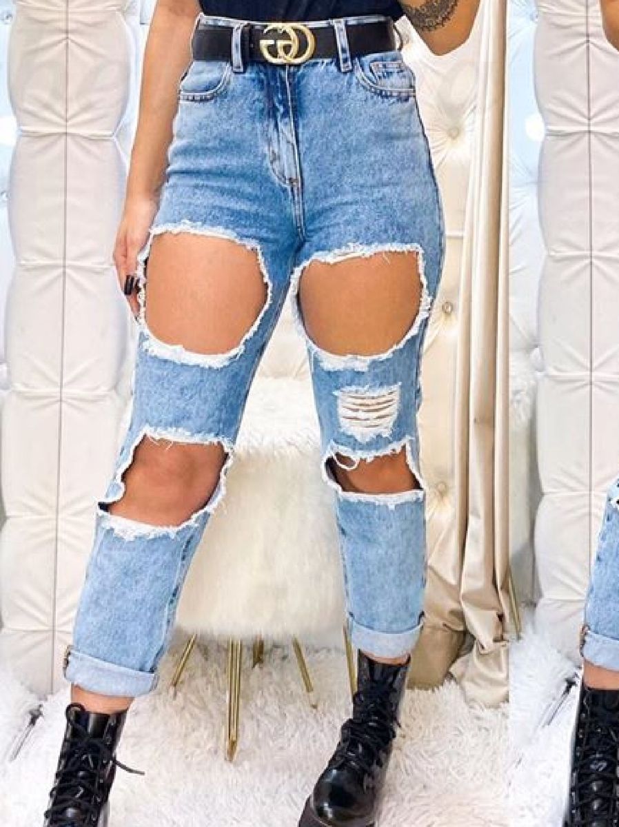 calça destroyed