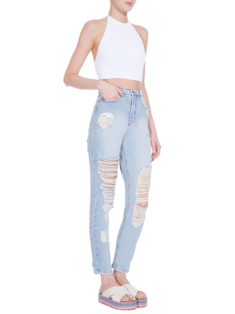 calça jeans cintura alta