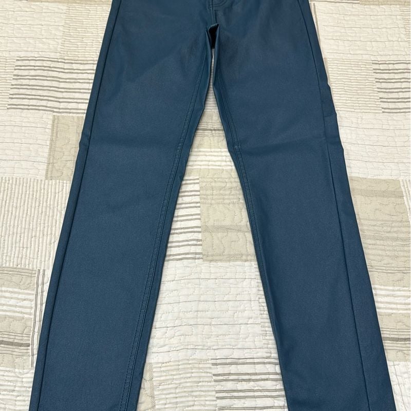 Calça Efeito Couro Azul, Calzedonia, P Calzedonia Usado