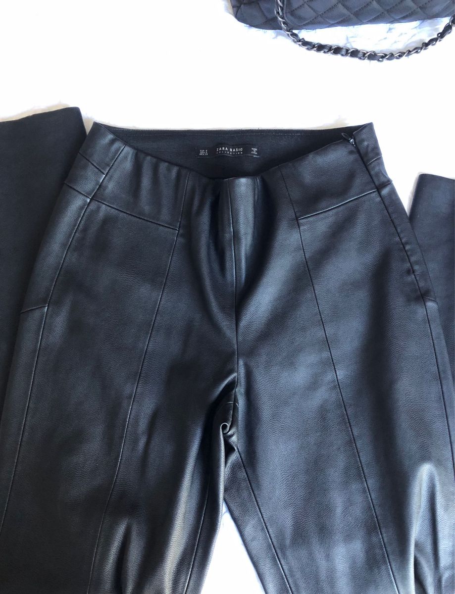 calça de couro zara