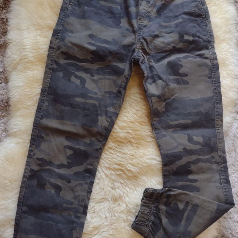 Calça Masculina Sarja Jogger Cargo Camuflada