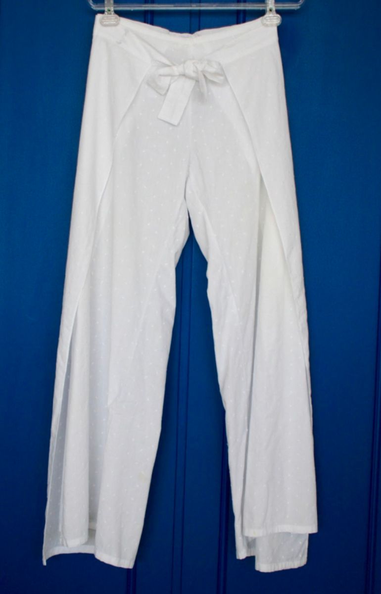 calça envelope branca praia