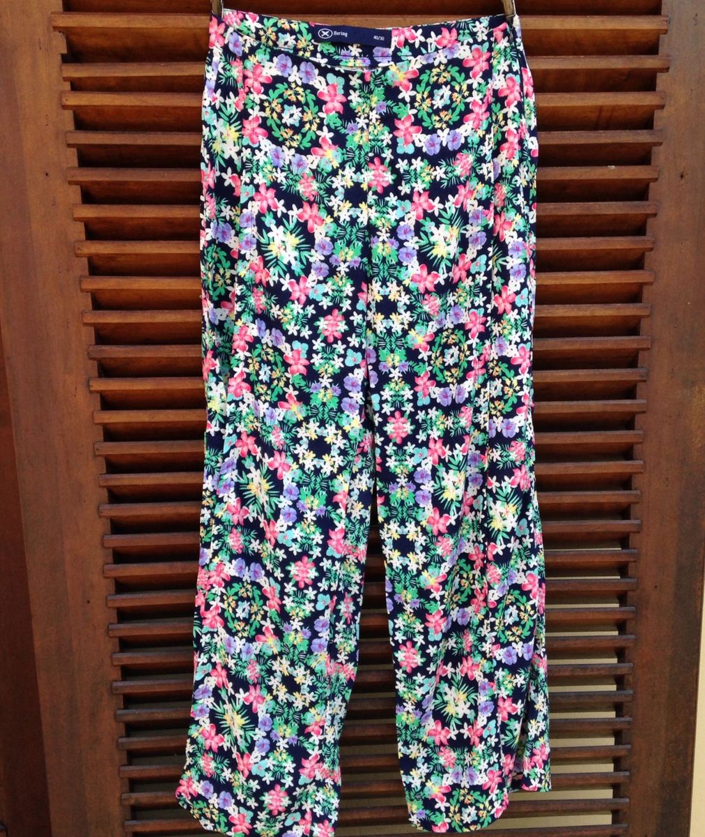 calça estampada hering