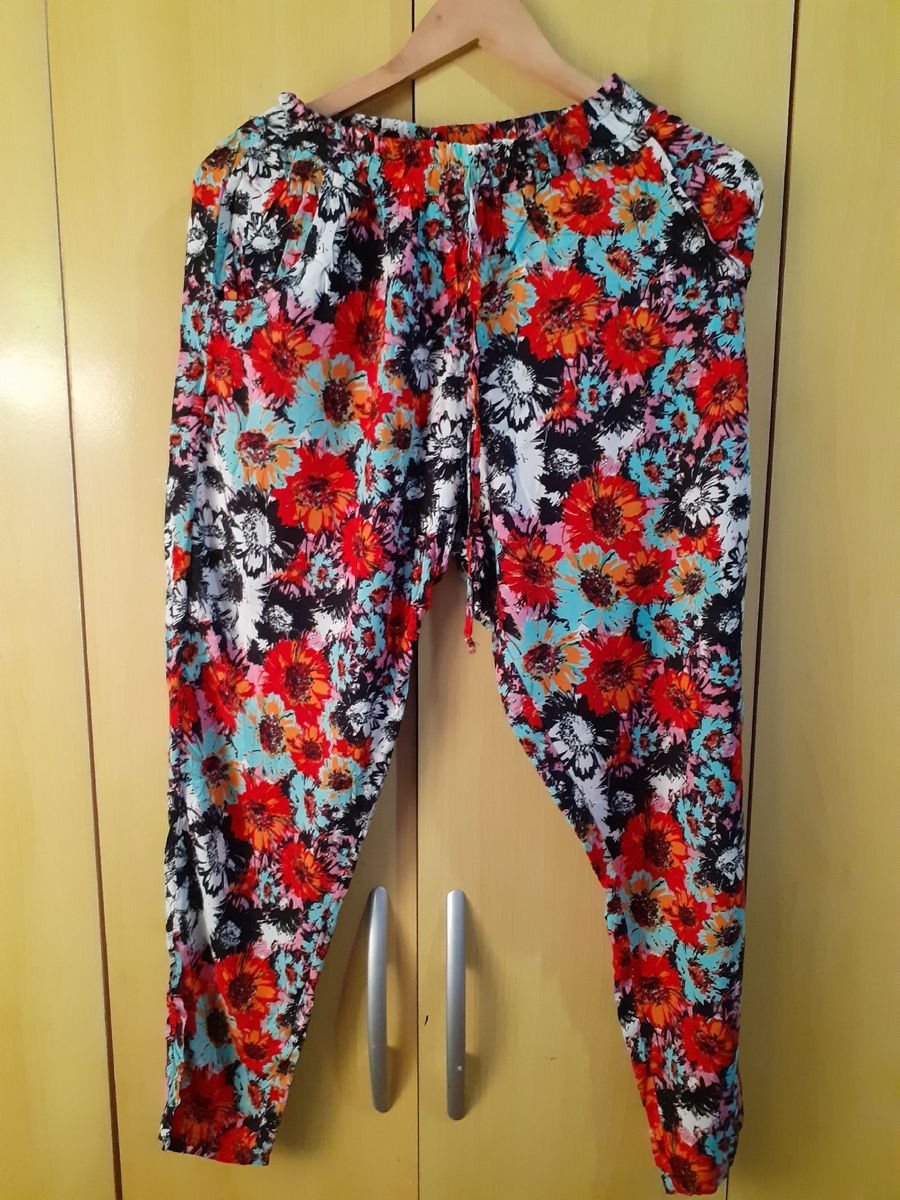 calça estampada de viscose