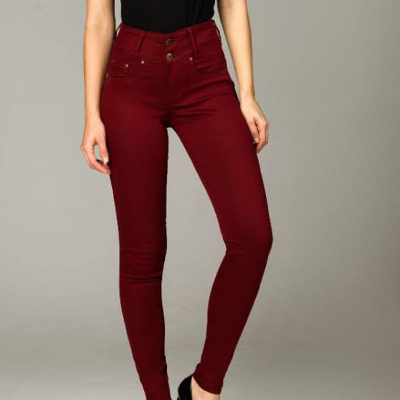 Calça jeans hot sale marsala