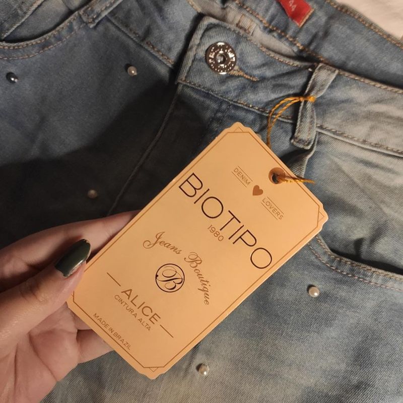 Cal a Feminina Jeans Skinny P rolas Plus Size Biotipo Cal a