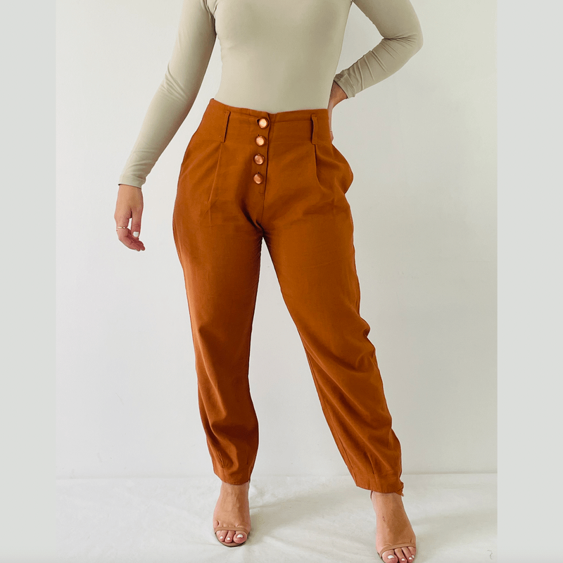 Calça store ferrugem feminina