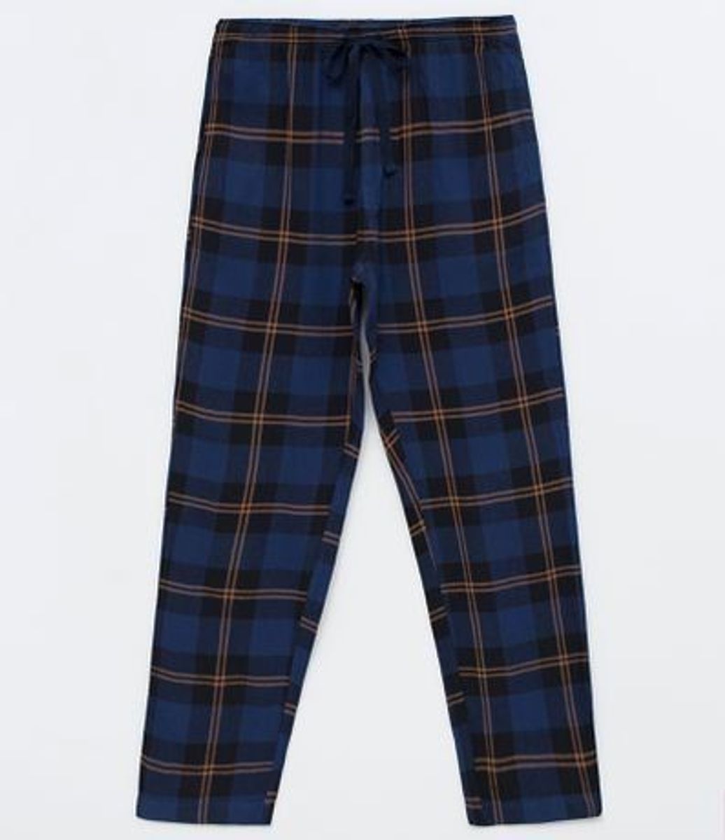calça de flanela xadrez feminina