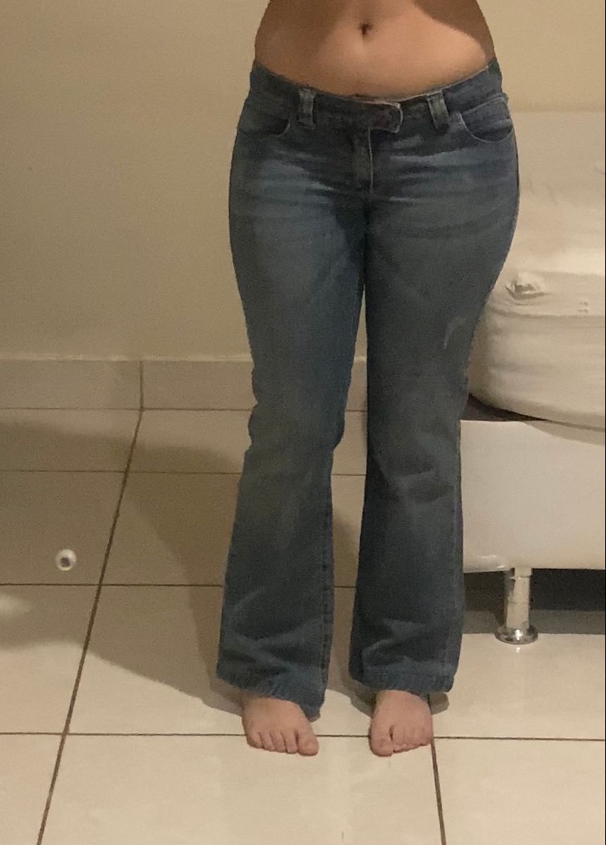 Calça Flare Cintura Baixa Anos 2000 Calça Feminina Renner Blue Steel  Usado 105133505 enjoei