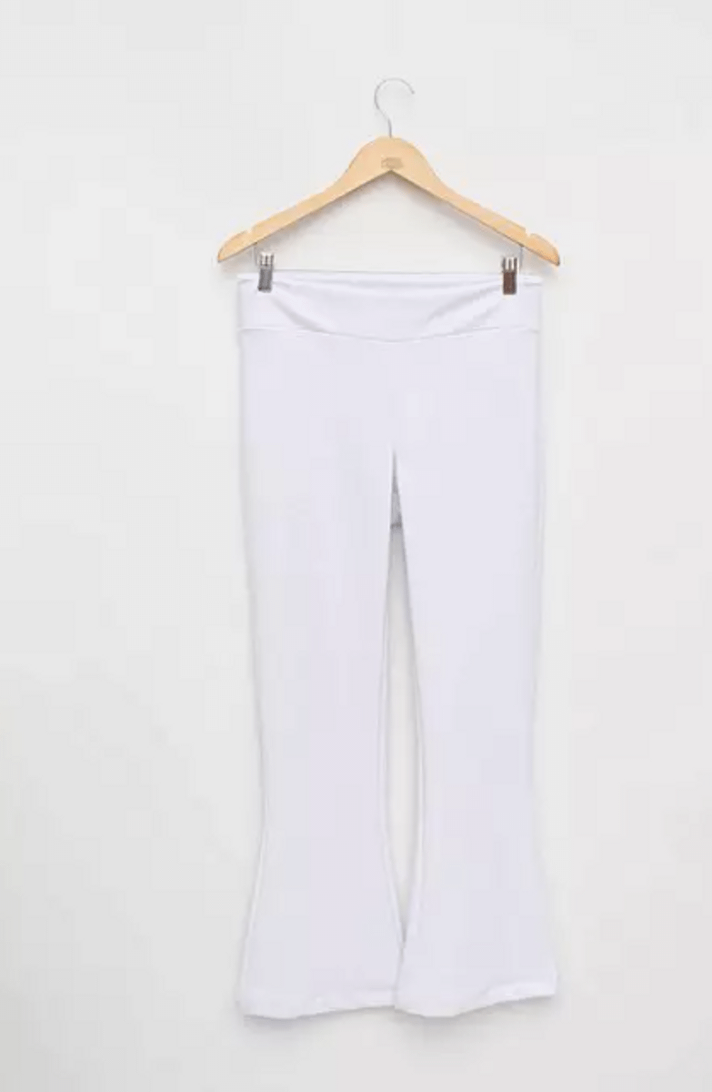 calça flare malha grossa
