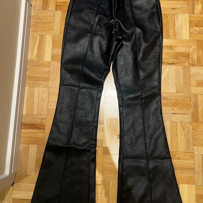 Jeans CalÃ§as Flare Renner Couro Renner CalÃ§a De Couro Flare