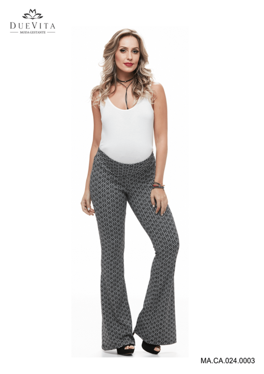 calça flare gestante