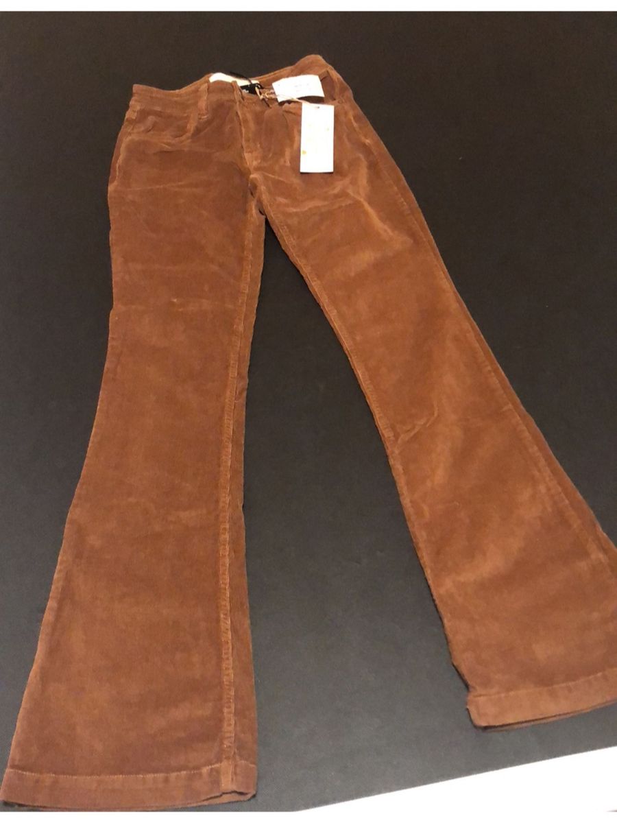 calça flare marrom jeans