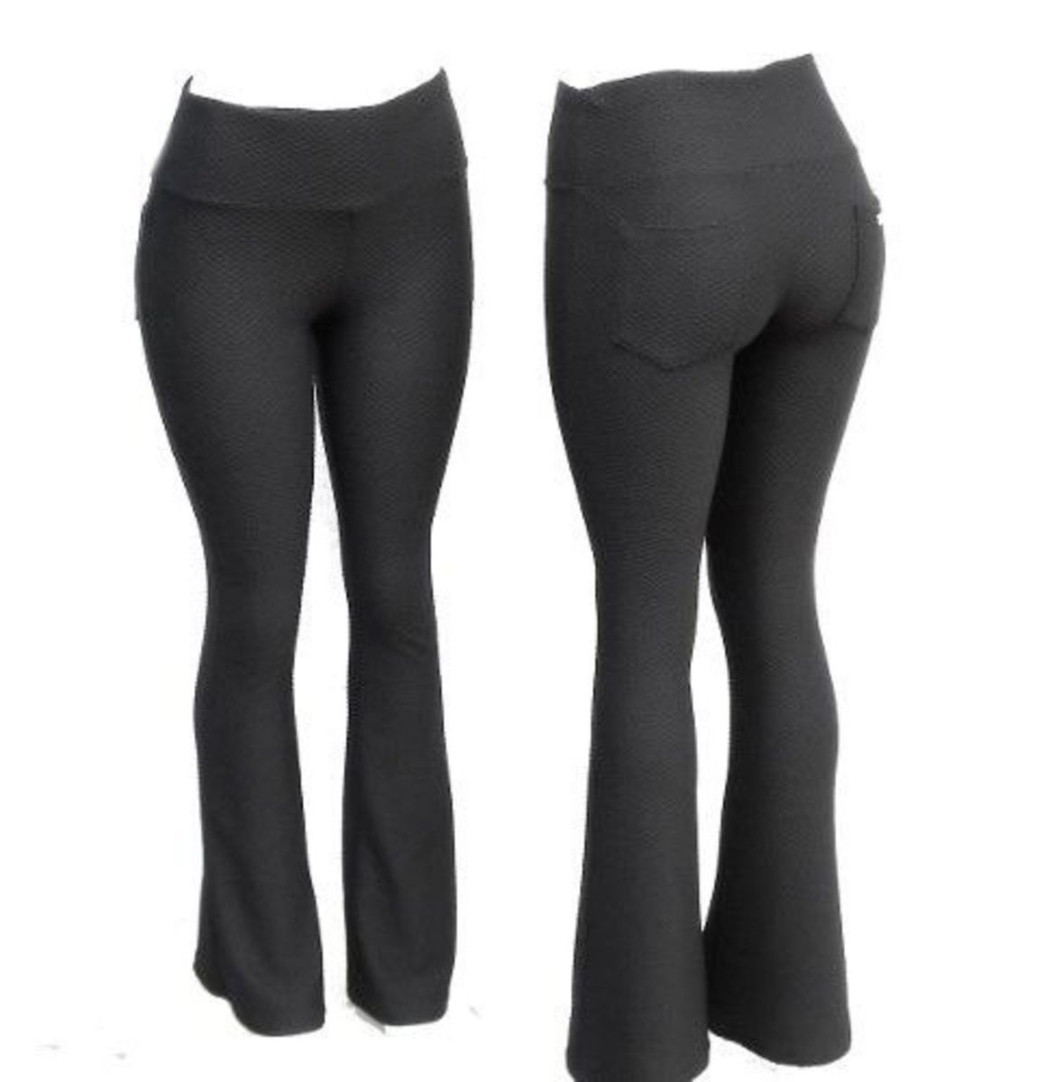 calça flare de piquet