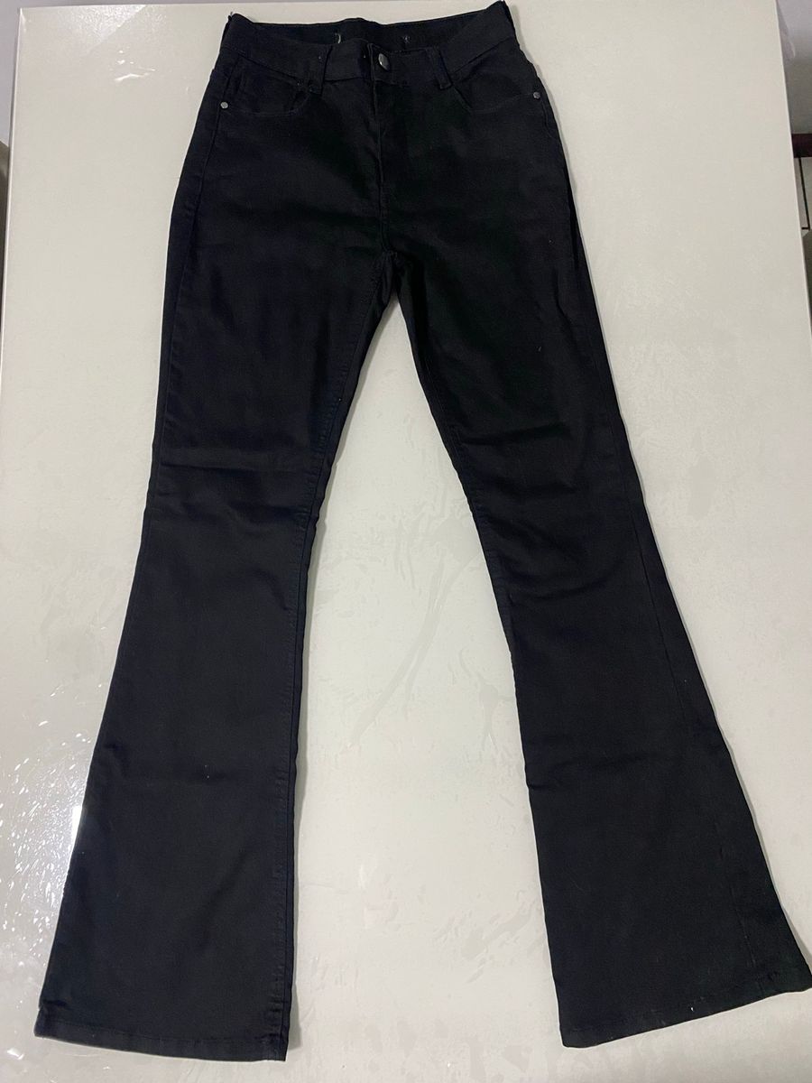 Calça Flare Preta Lisa | Calça Masculina Nunca Usado 131609473 | enjoei