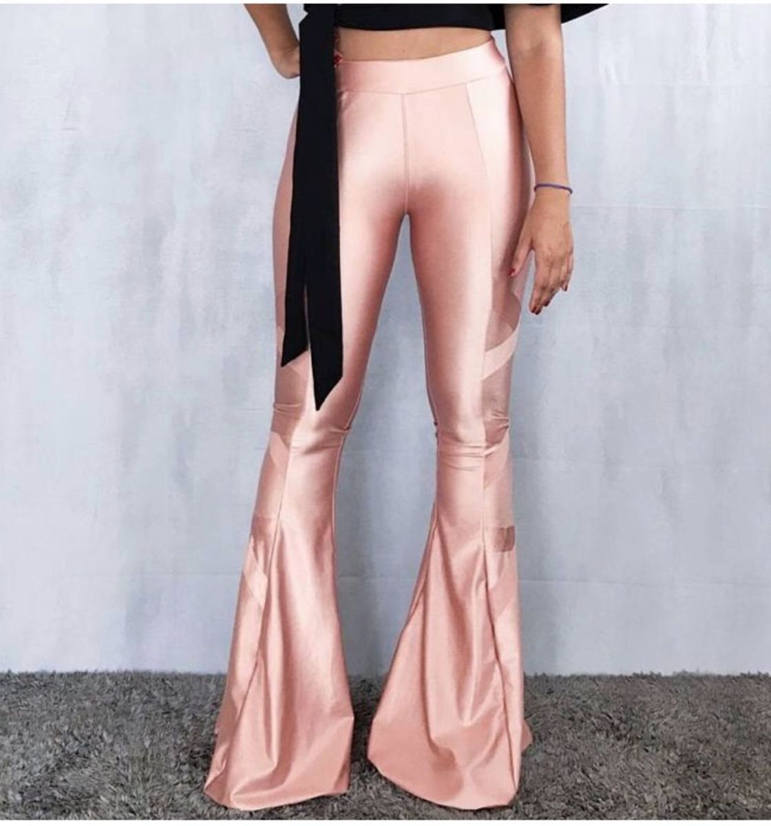 calça flare rose