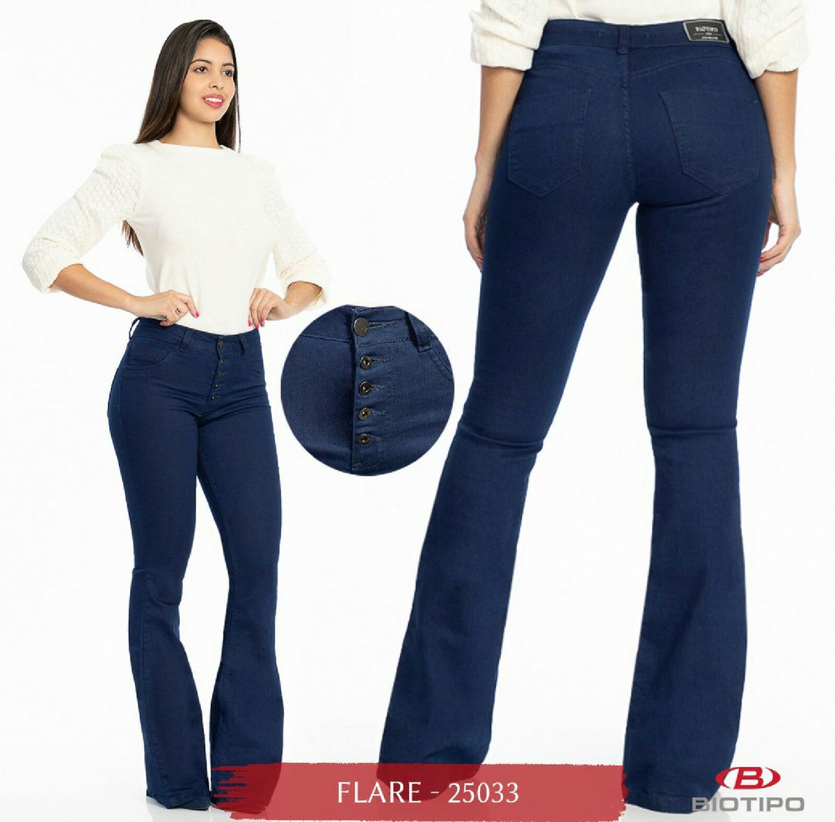 calça flare biotipo