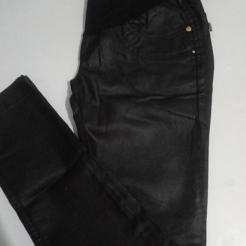 Calça best sale couro gestante